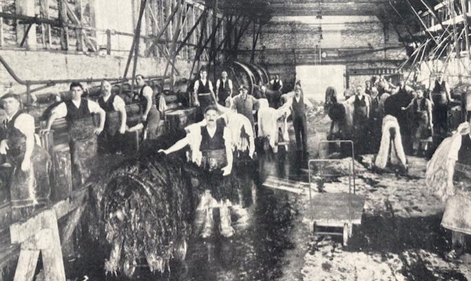 The wet yard, Morlands 1920s Photo: Morlands Archive