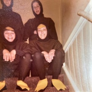 Wendy Fouracres, Judith Kenniston and friends, sang the song dressed up as birds Photo: Judith Kenniston